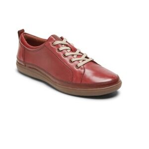 Cobb Hill Bailee Red Leather Lace Up Sneakers Sz 10 Walking Shoes Comfort Casual